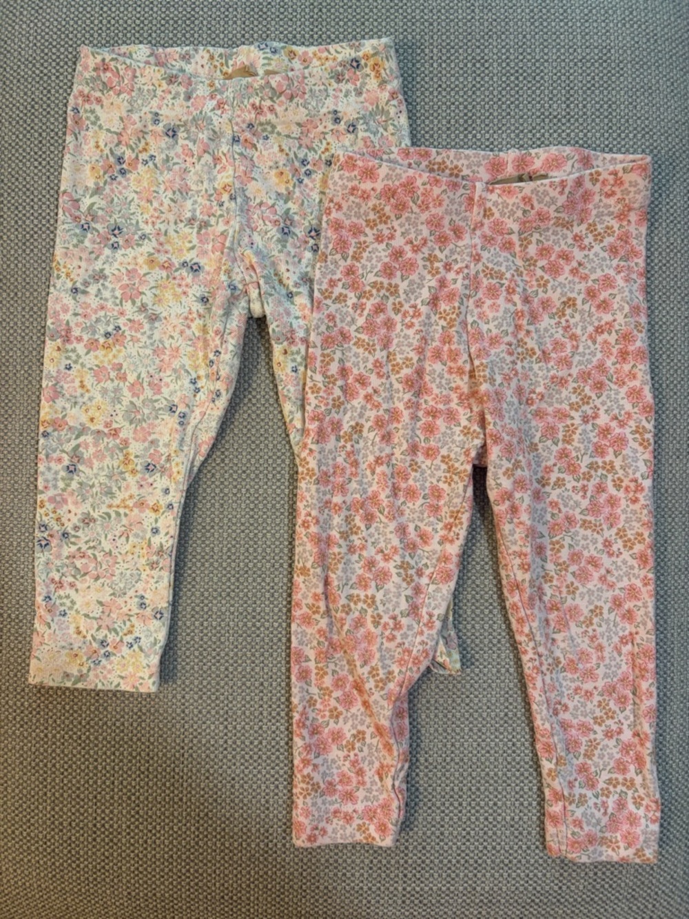 Two pairs of Wheat Floral Cotton Leggings | 12m | Danish